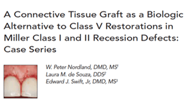 A Connective Tissue Graft as a Biologic Alternative to Class V Restorations in Miller Class I and II Recession Defects: Case Series