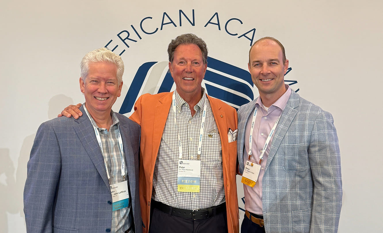 Leading periodontists Dr Peter Nordland, Dr Stephen B Hutton, and Dr John Lofthus at professional esthetic dentistry conference and continuing education event